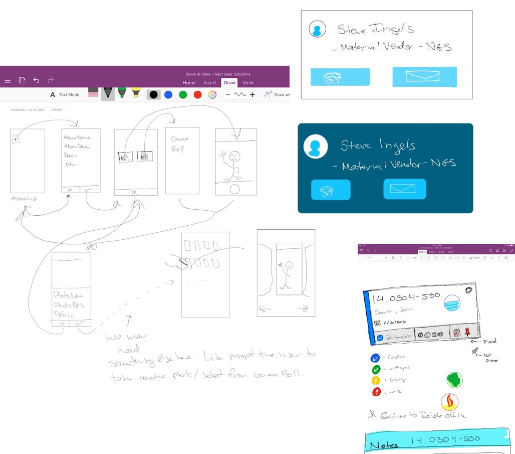 Early dashboard sketches